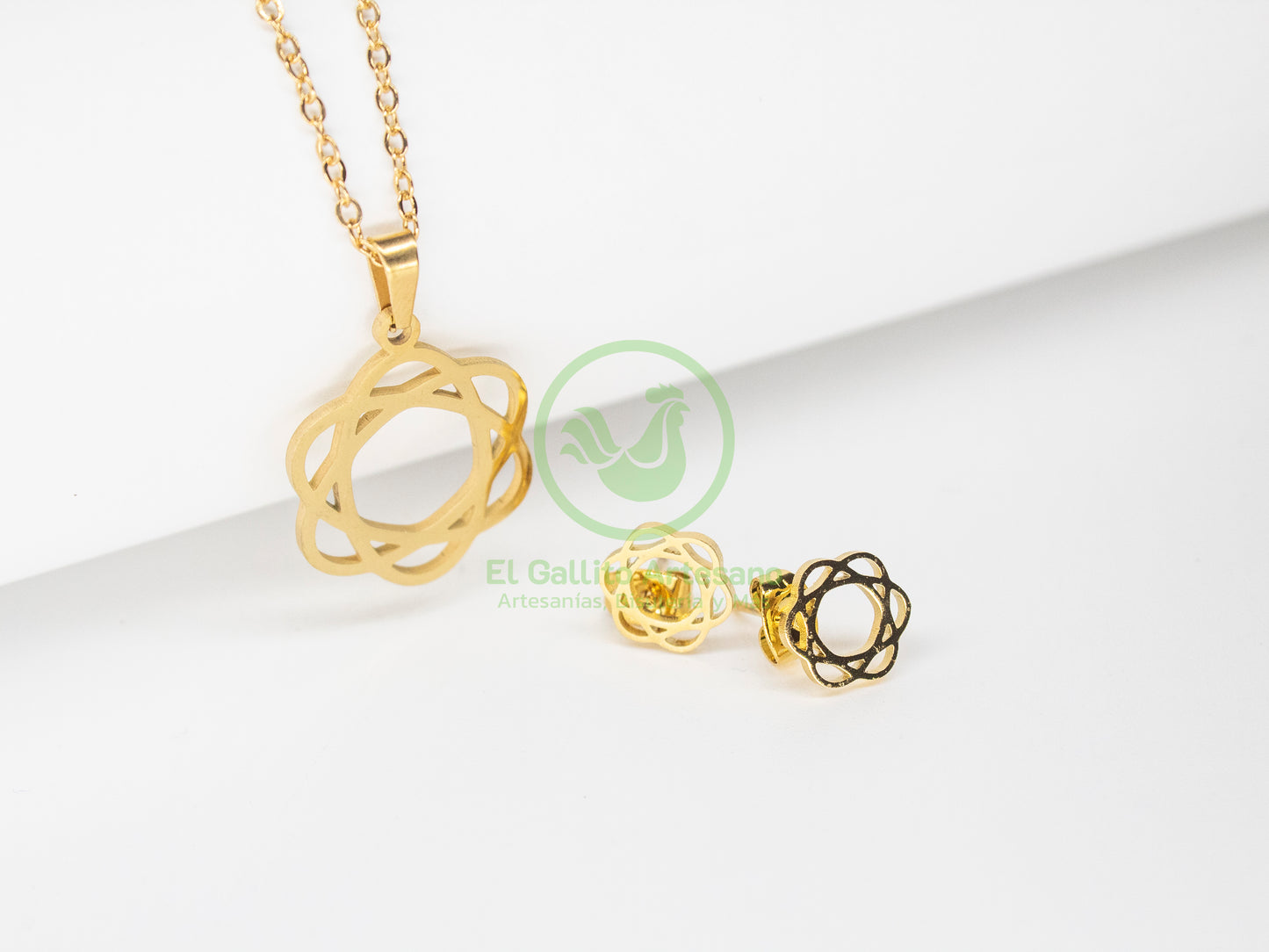 Collar Acero #16 - Flor Átomo