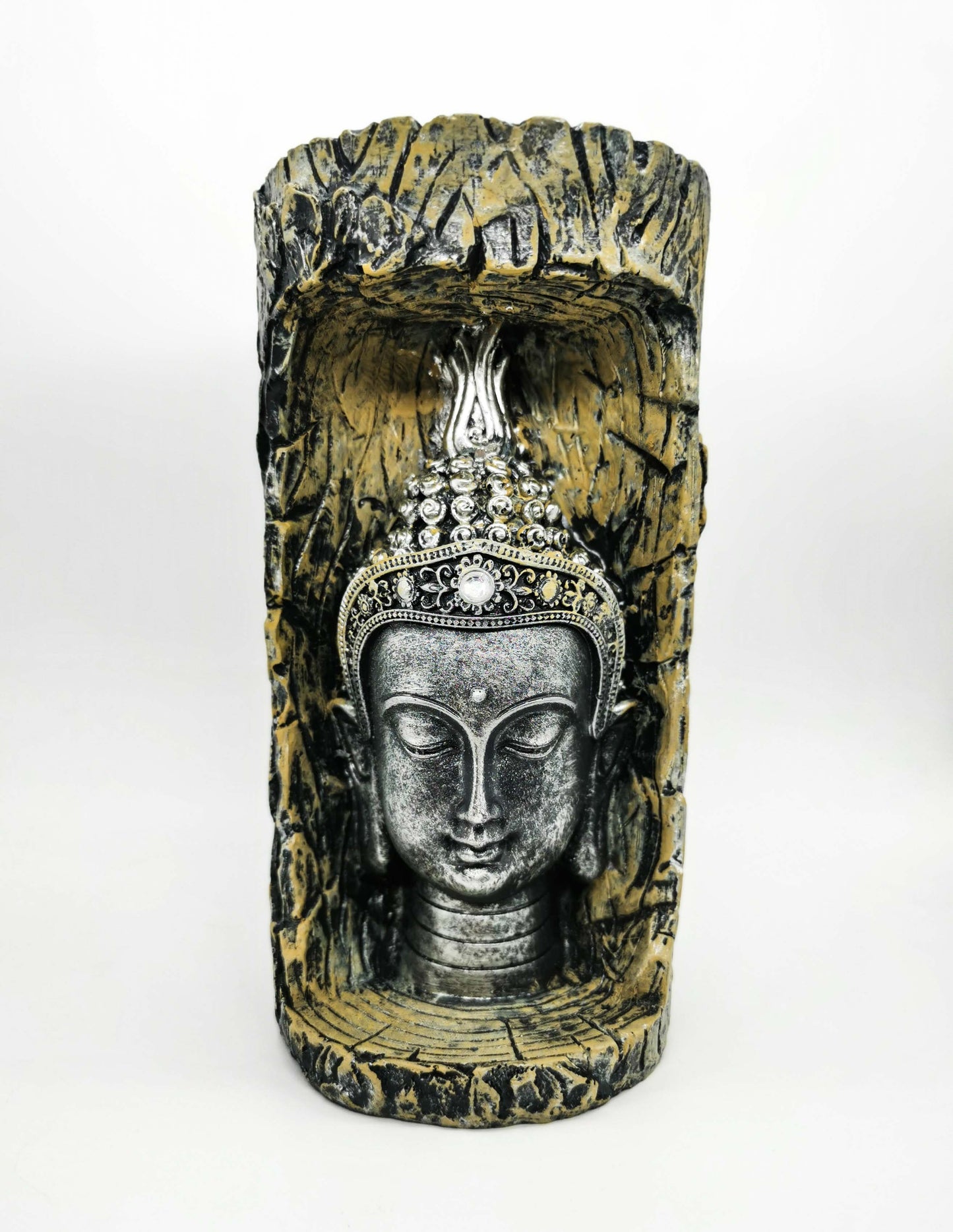 Adorno Portavela Cabeza De Buda 21 Cm