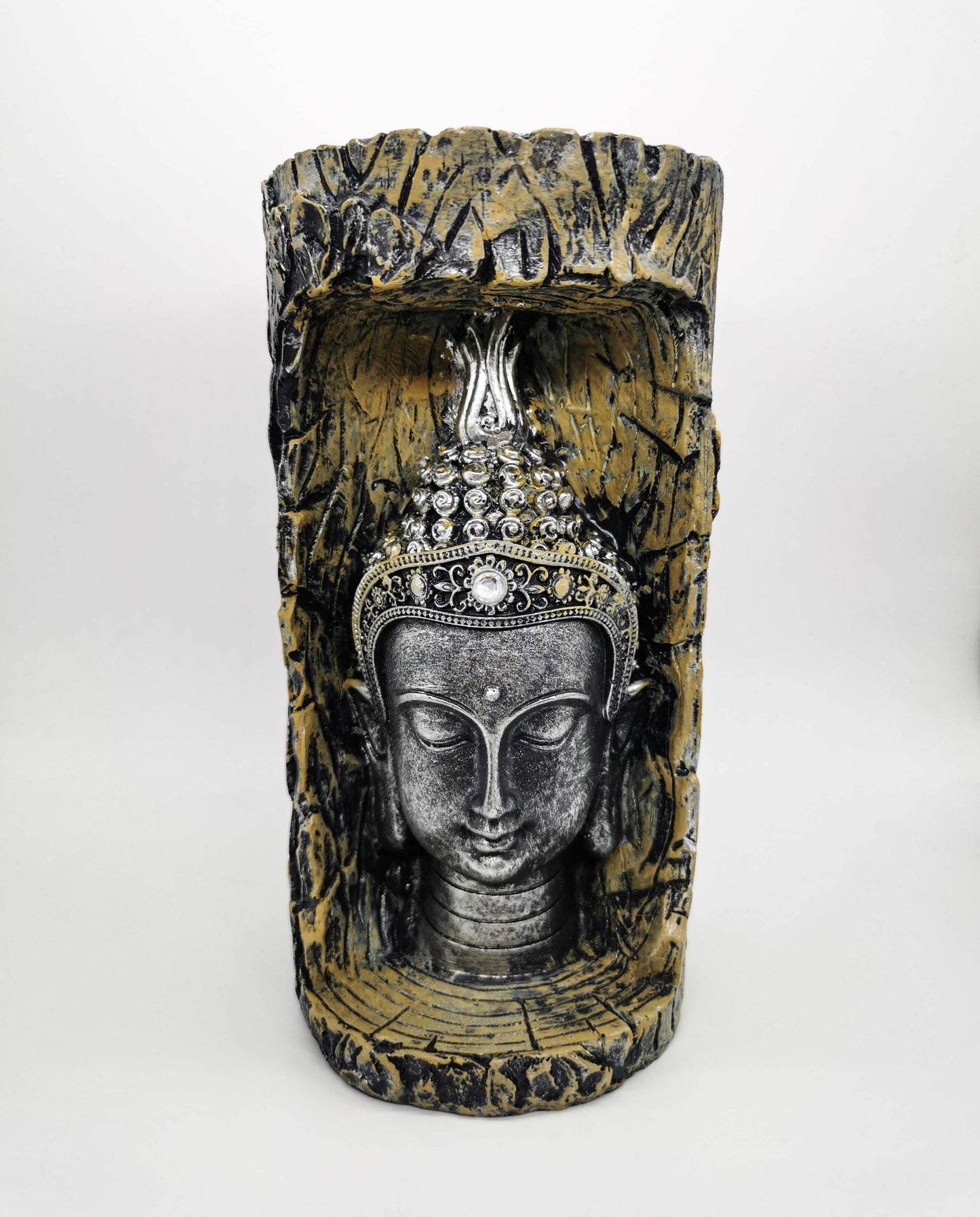 Adorno Portavela Cabeza De Buda 21 Cm