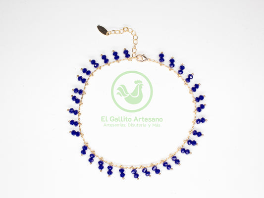 Tobillera Cadena Con Dona Cristal | Varios Colores