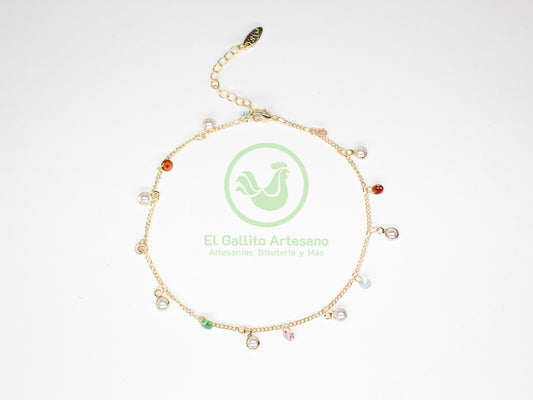Tobillera Cadena Con Cristales