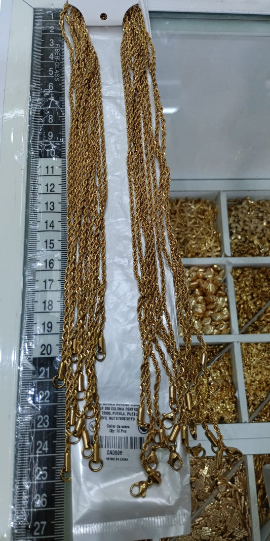 Paquete Cadena Cad508 Dorado 50cm
