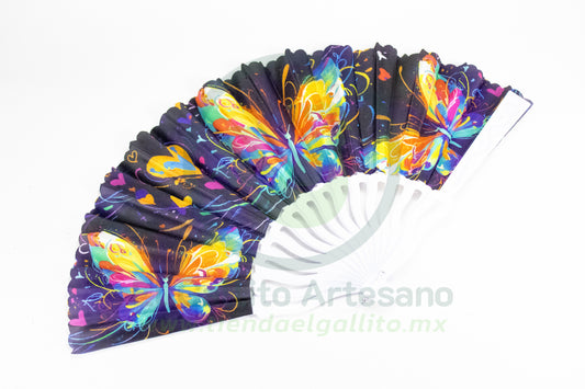 Abanico #17 | Mariposas Neón +