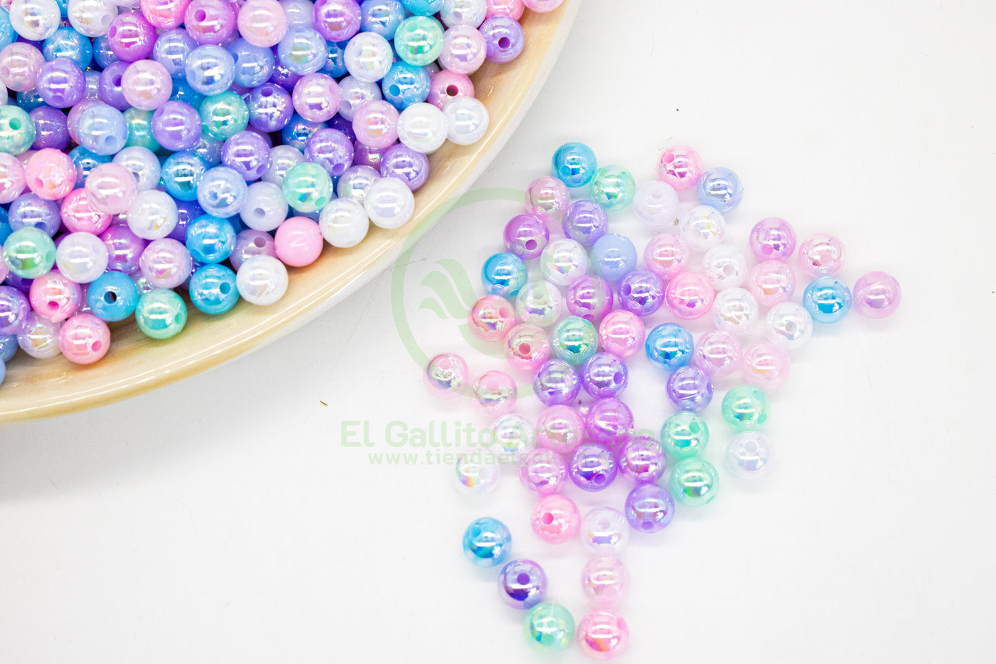 Acr #193G Bola 8mm | Multicolor Pastel AB