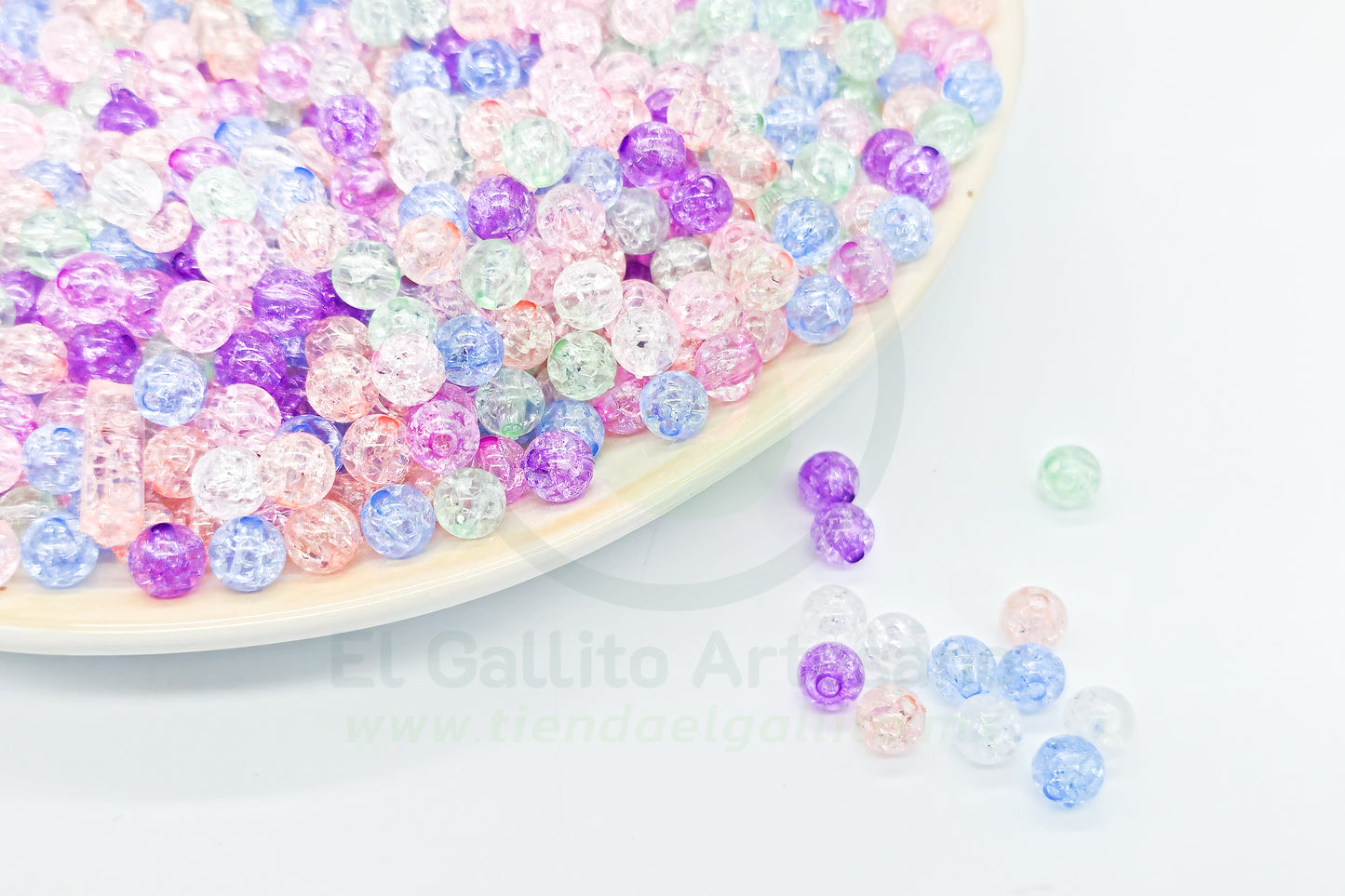 Acr #213 Bola 8mm | Craquelada Multicolor