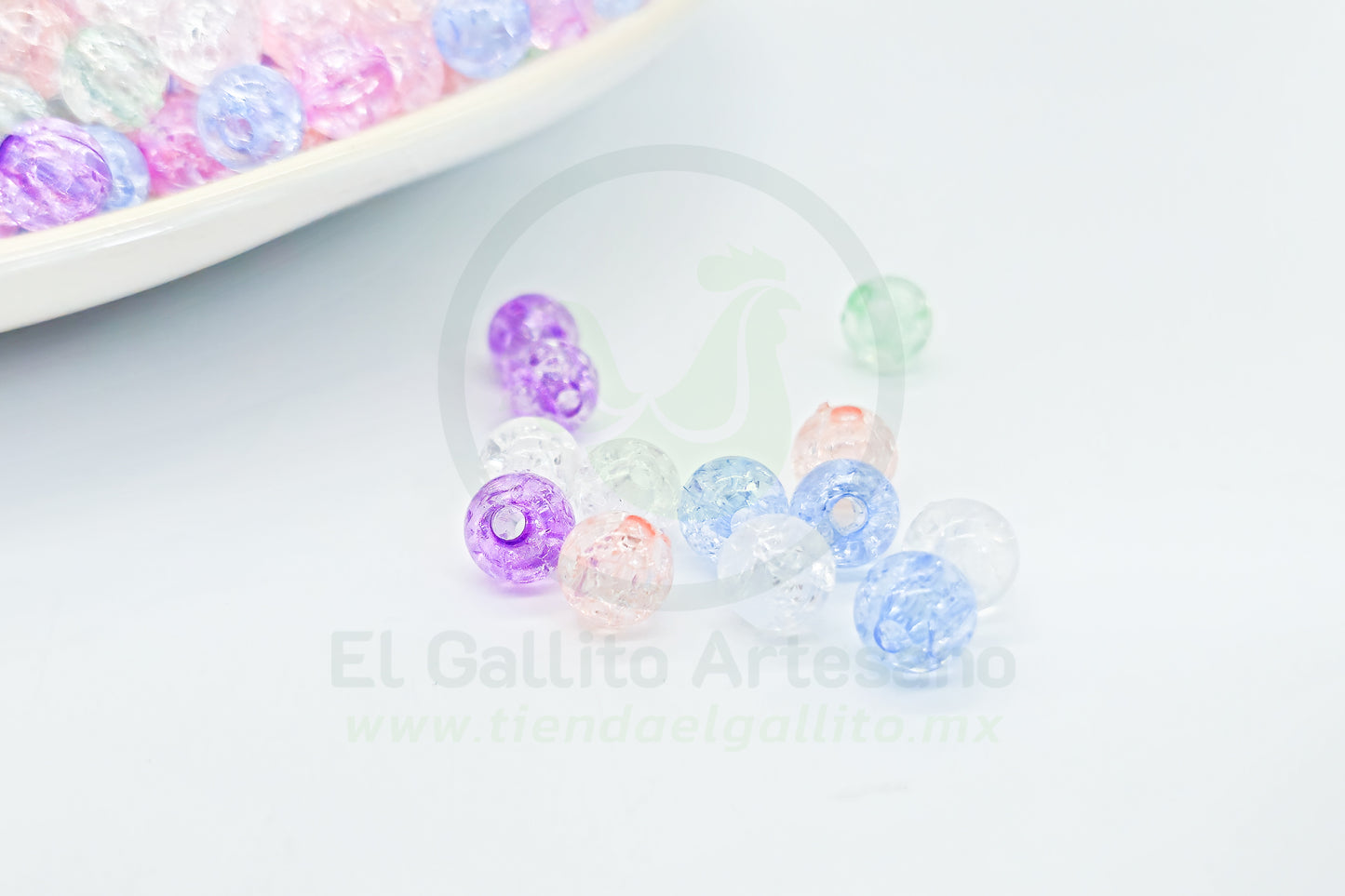 Acr #213 Bola 8mm | Craquelada Multicolor