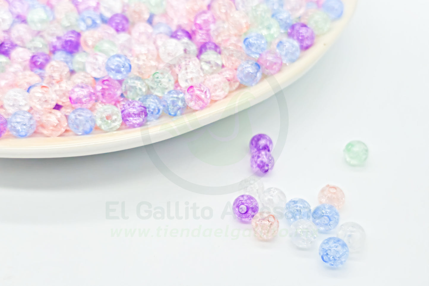 Acr #213 Bola 8mm | Craquelada Multicolor
