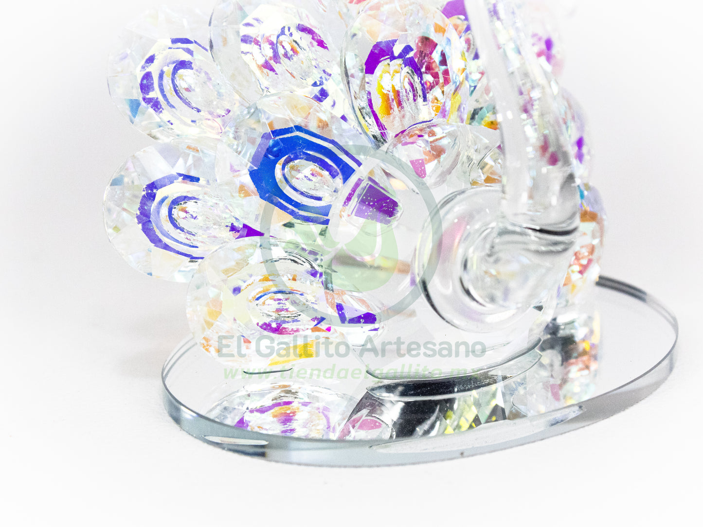 Adorno Cristal 25-1 #10 | Pavo Real Arcoiris