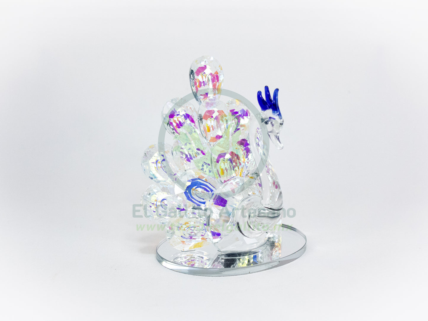 Adorno Cristal 25-1 #10 | Pavo Real Arcoiris