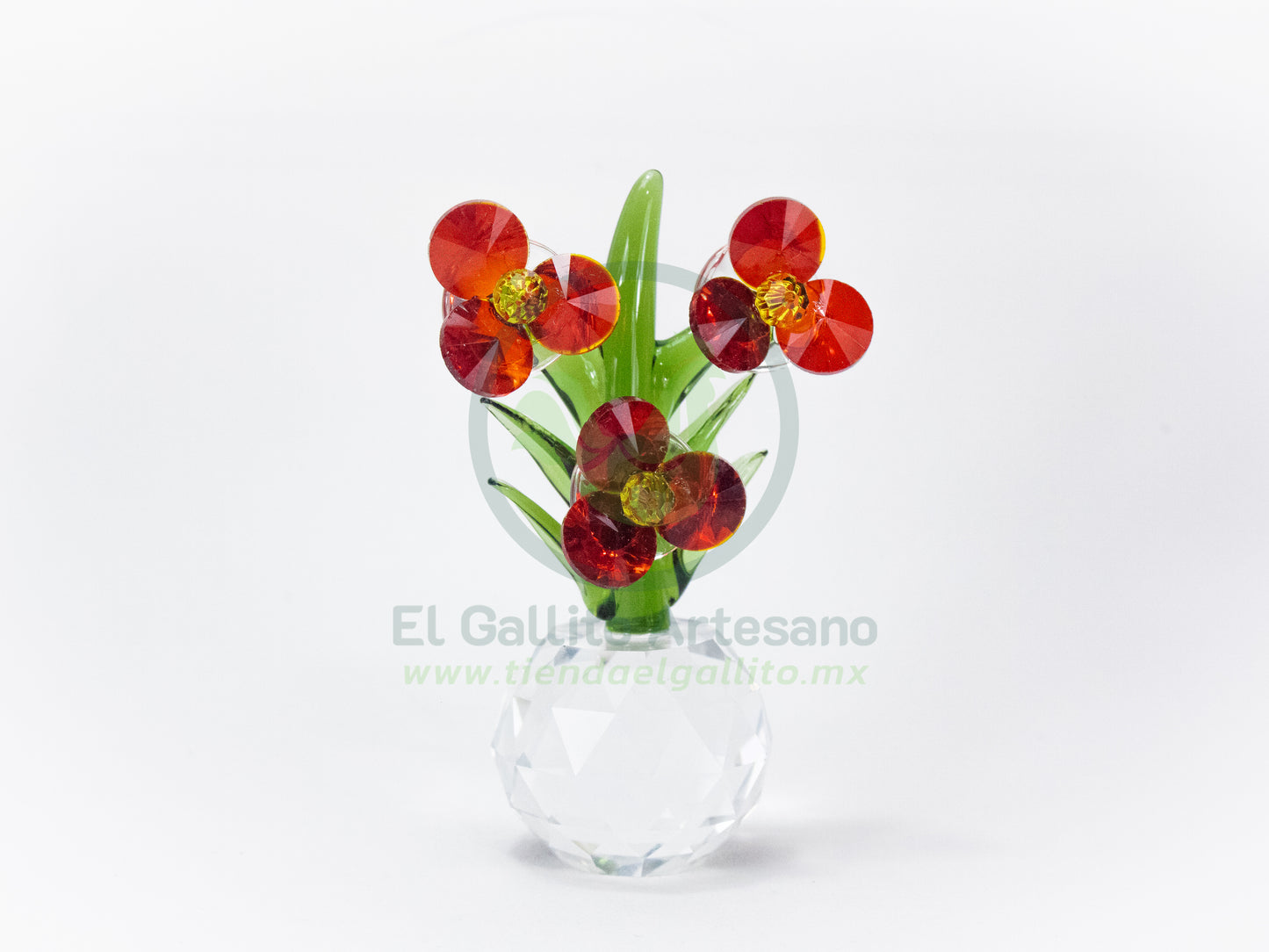 Adorno Cristal 25-1 #14 | Flor Roja