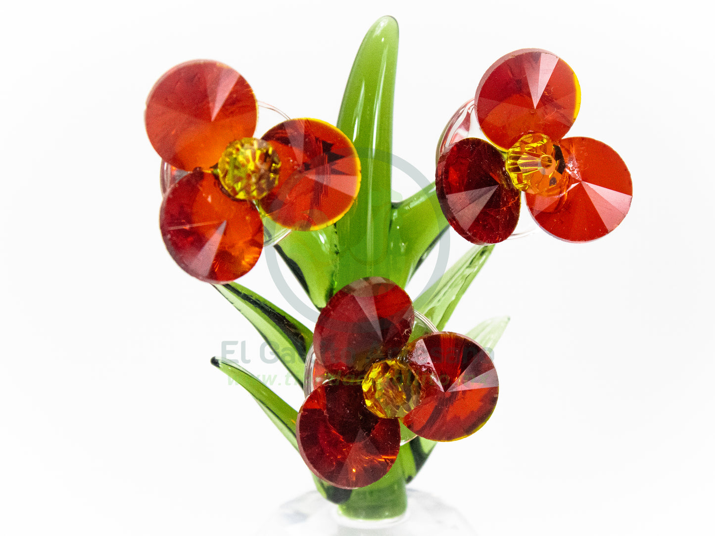 Adorno Cristal 25-1 #14 | Flor Roja