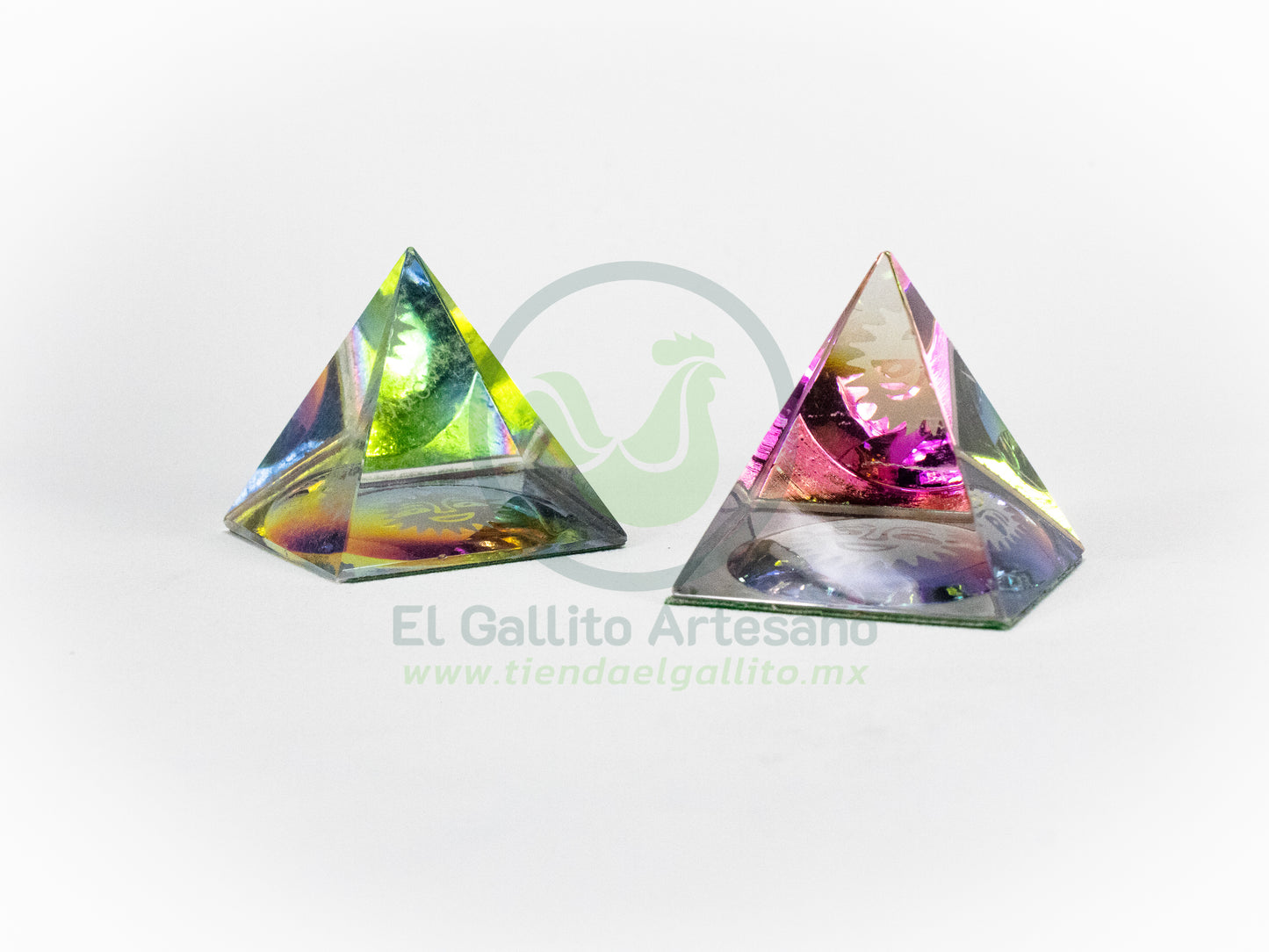 Adorno Cristal 25-1 #1 | Piramide con Cara Sol