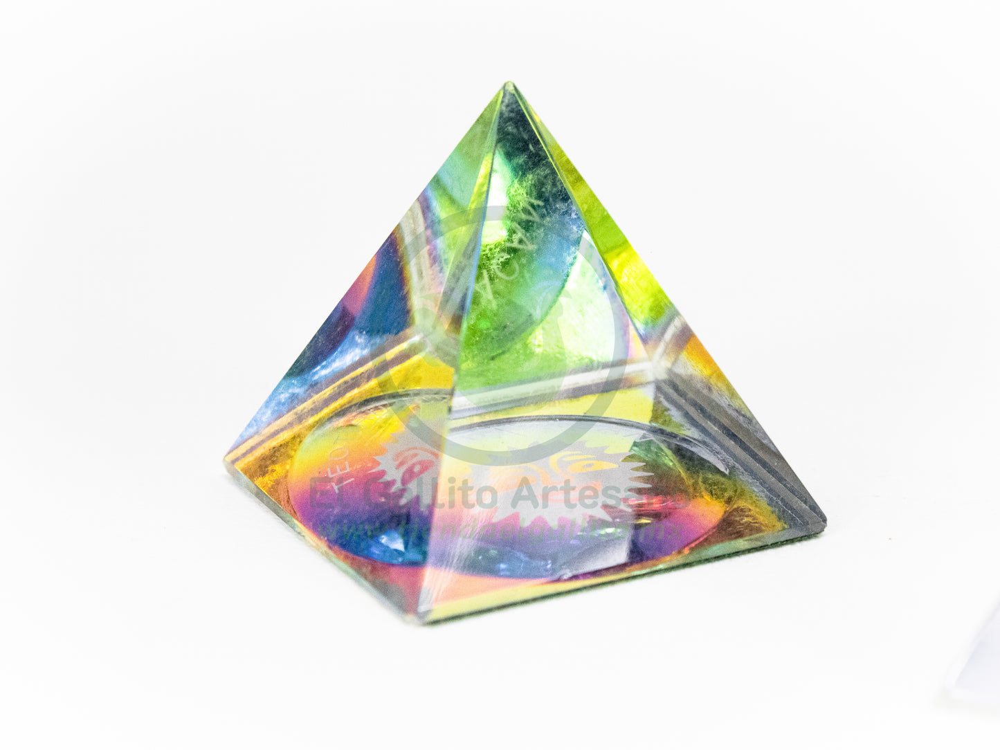 Adorno Cristal 25-1 #1 | Piramide con Cara Sol