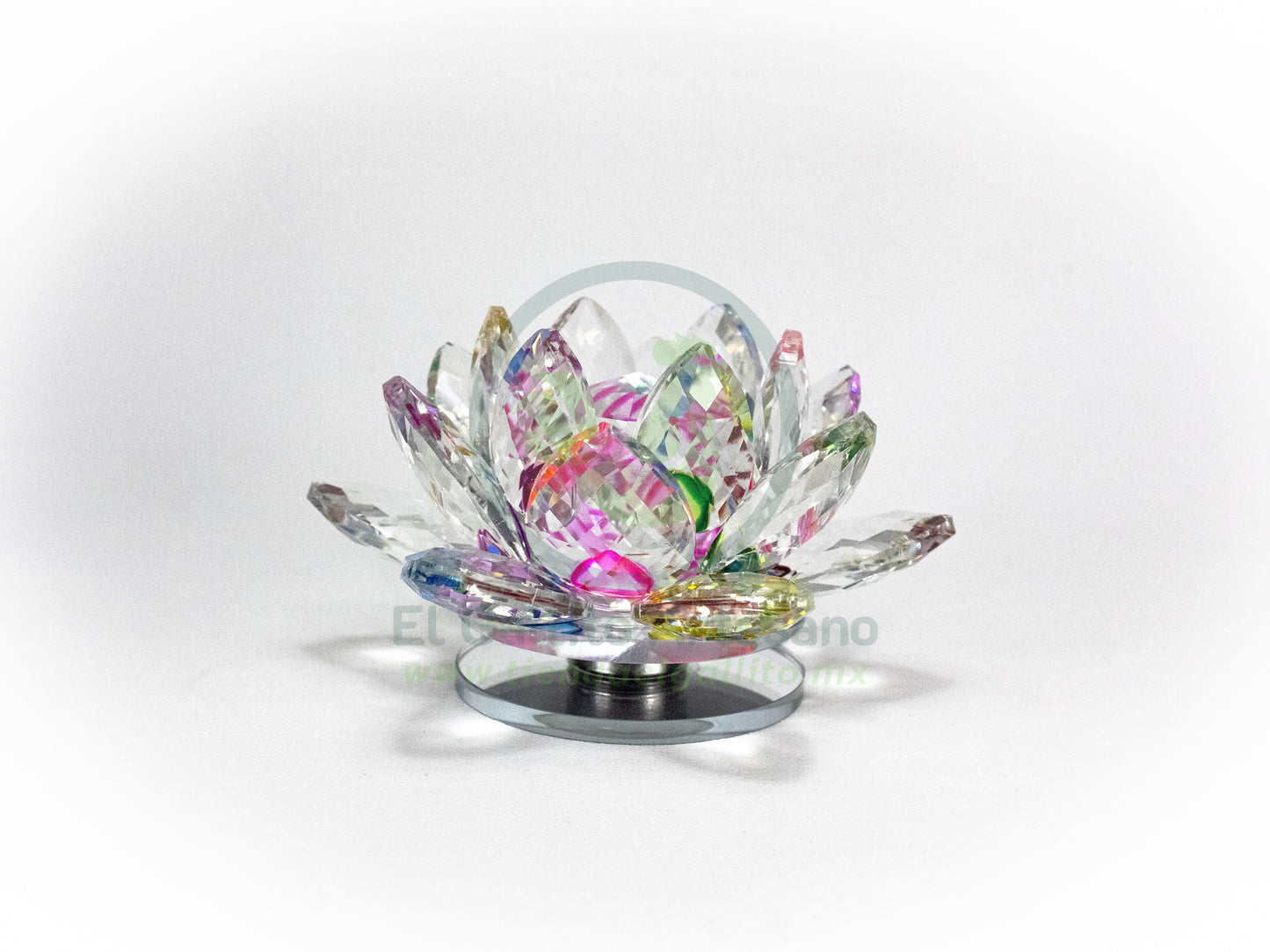 Adorno Cristal 25-1 #6 | Flor de Loto Arcoiris