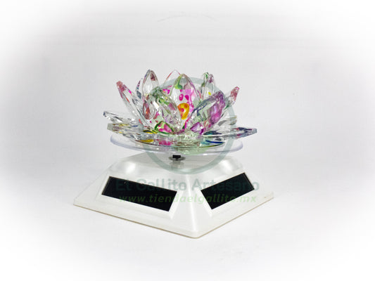 Adorno Cristal 25-1 #8 | Flor de Loto Base Arcoiris