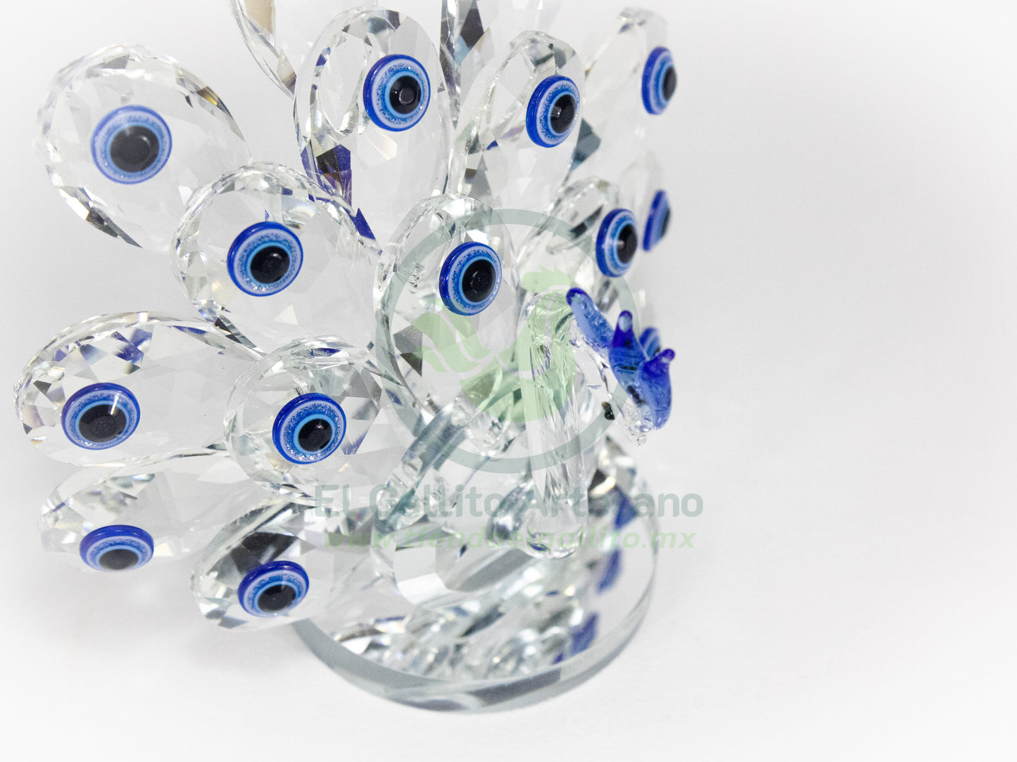 Adorno Cristal 25-1 #9 | Pavo Real Ojo Turco