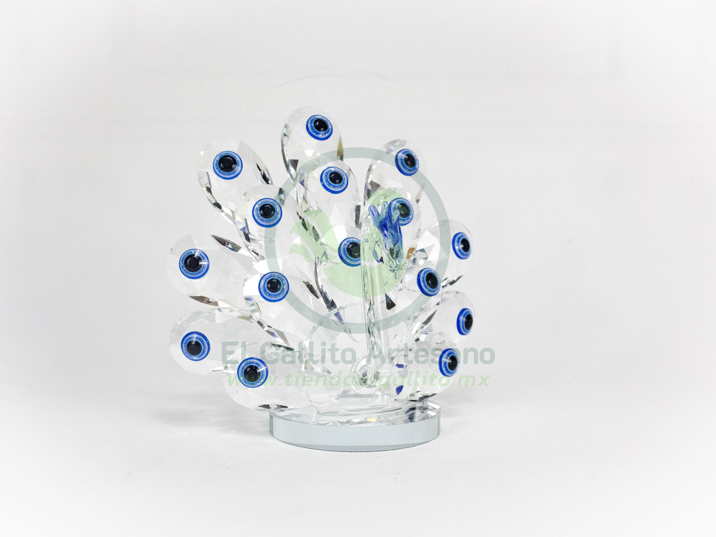 Adorno Cristal 25-1 #9 | Pavo Real Ojo Turco