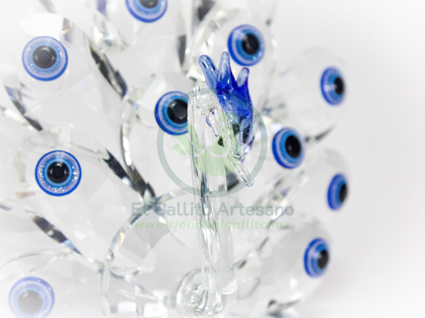 Adorno Cristal 25-1 #9 | Pavo Real Ojo Turco