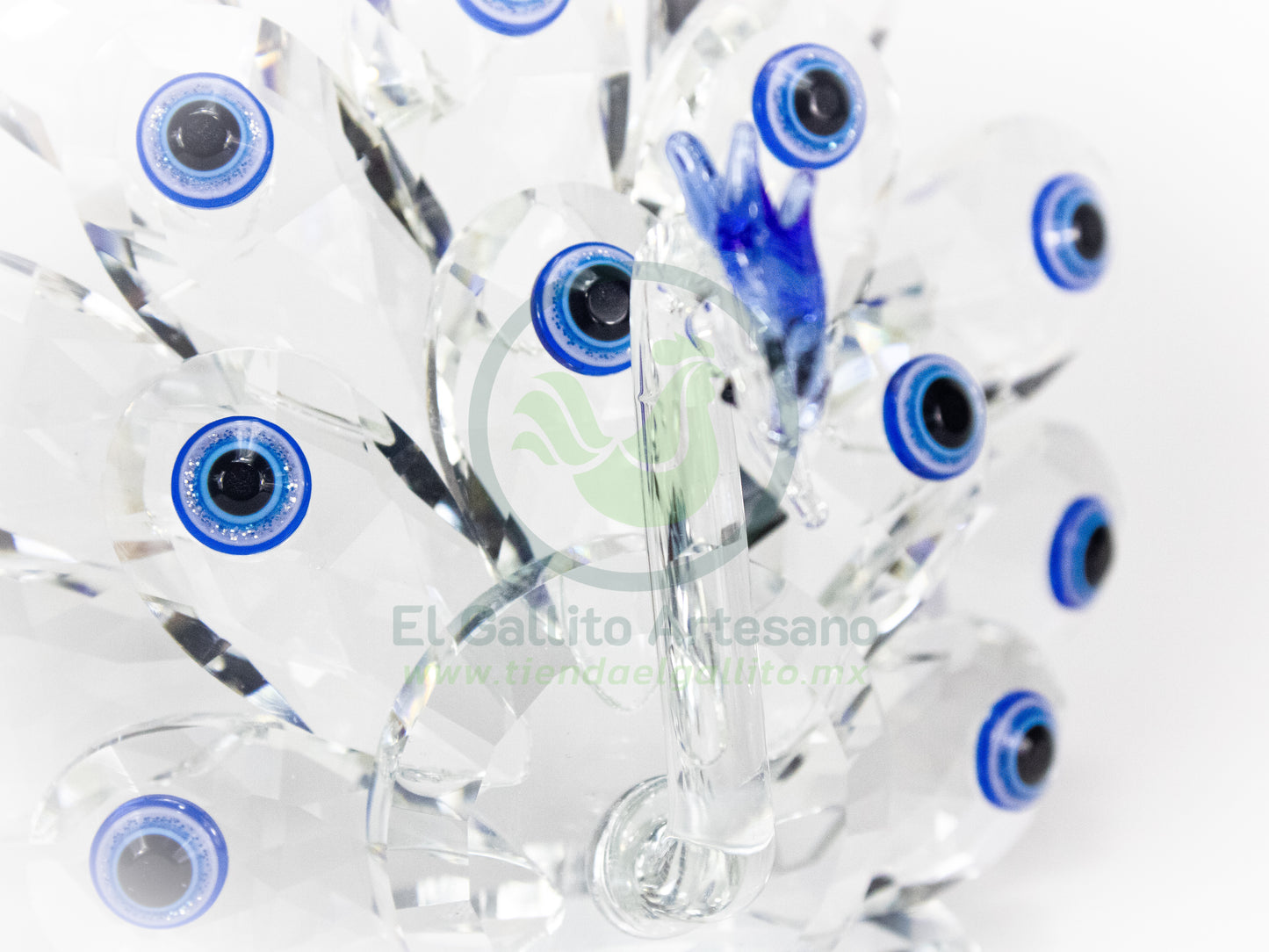 Adorno Cristal 25-1 #9 | Pavo Real Ojo Turco