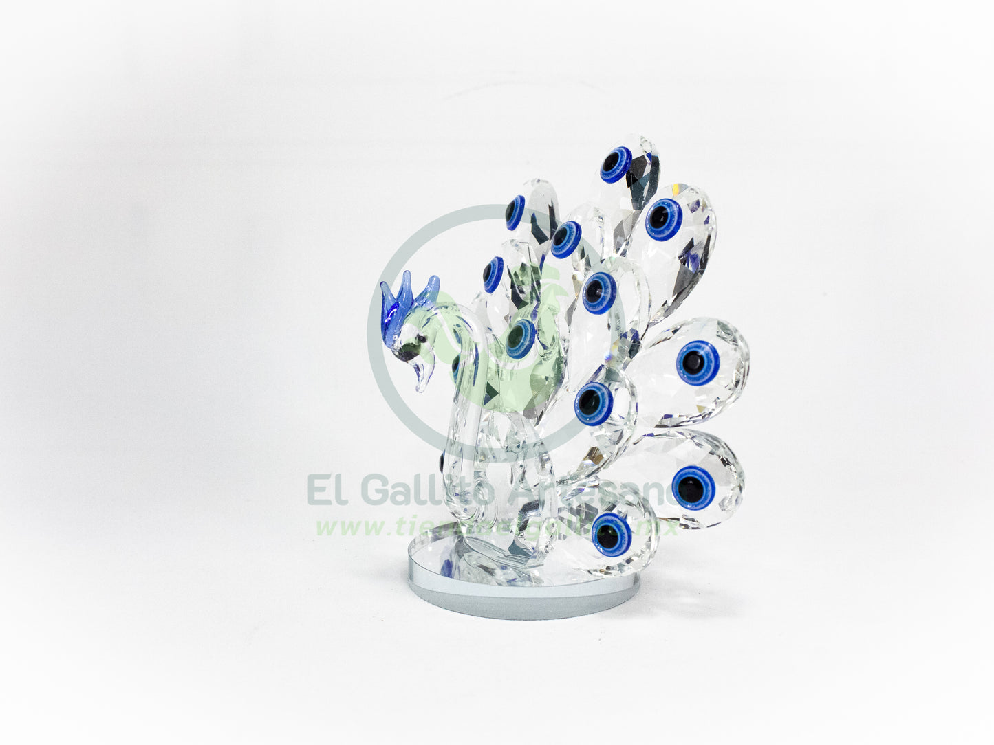 Adorno Cristal 25-1 #9 | Pavo Real Ojo Turco