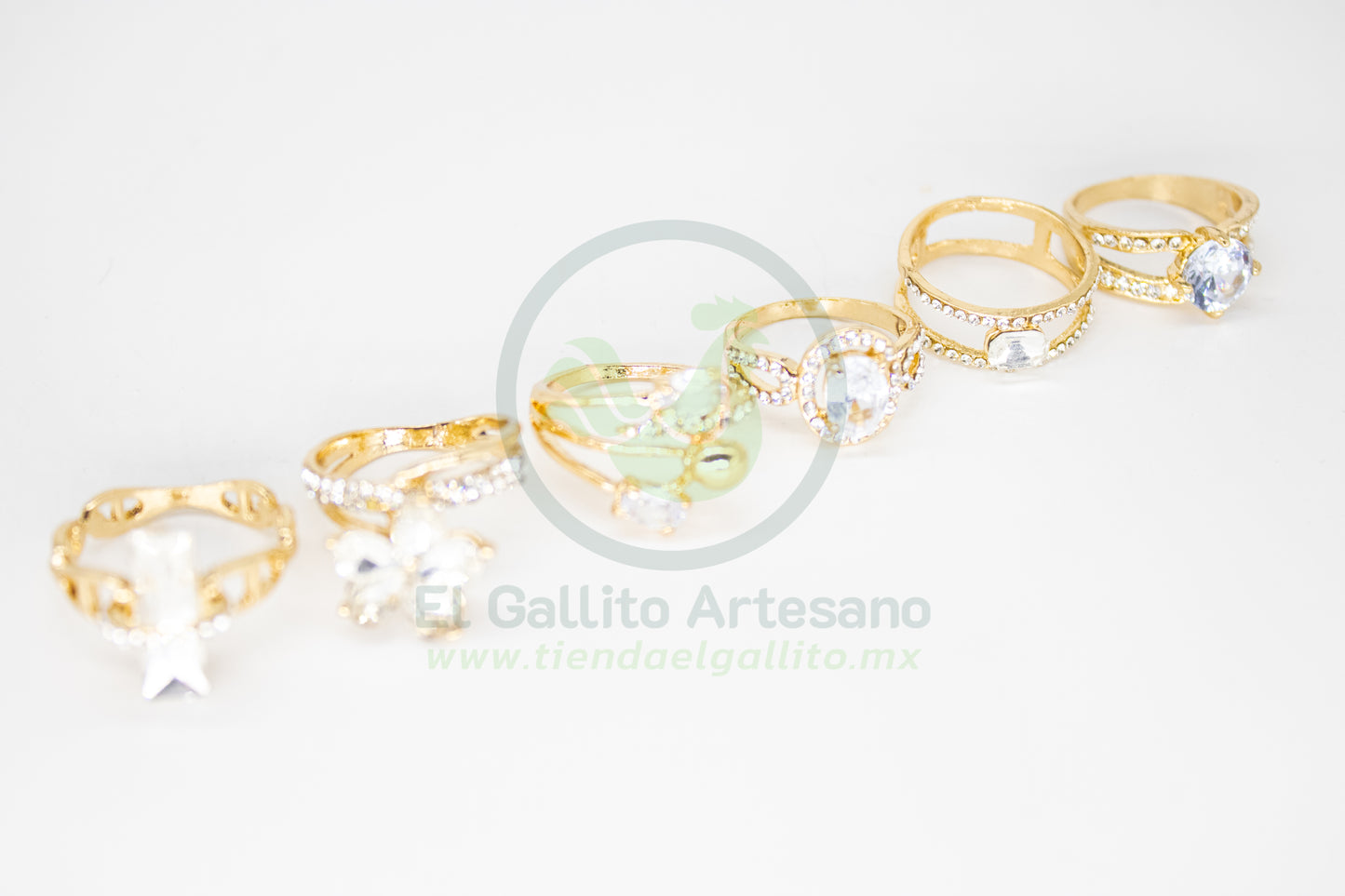 Anillo Acero MD2 | Dorado Cristal Grande 1