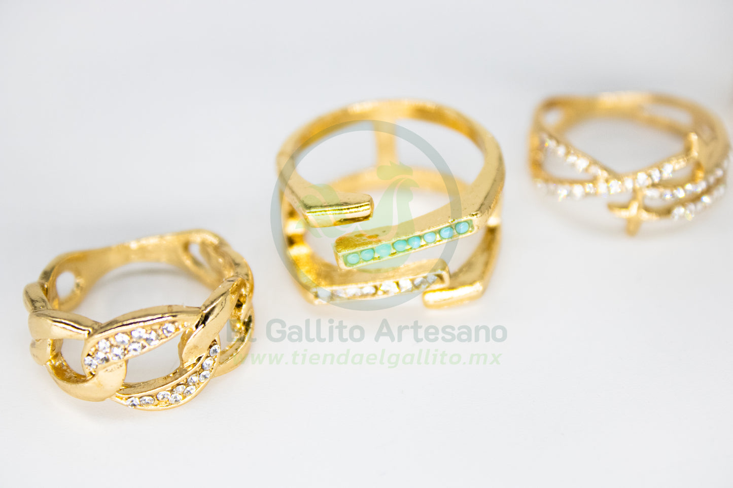 Anillo Acero MD2 | Dorado Cristal