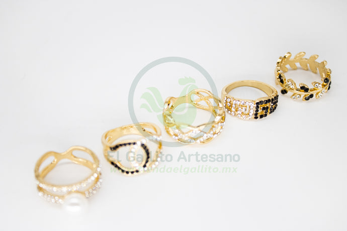 Anillo Acero MD2 | Dorado Elegante B/N