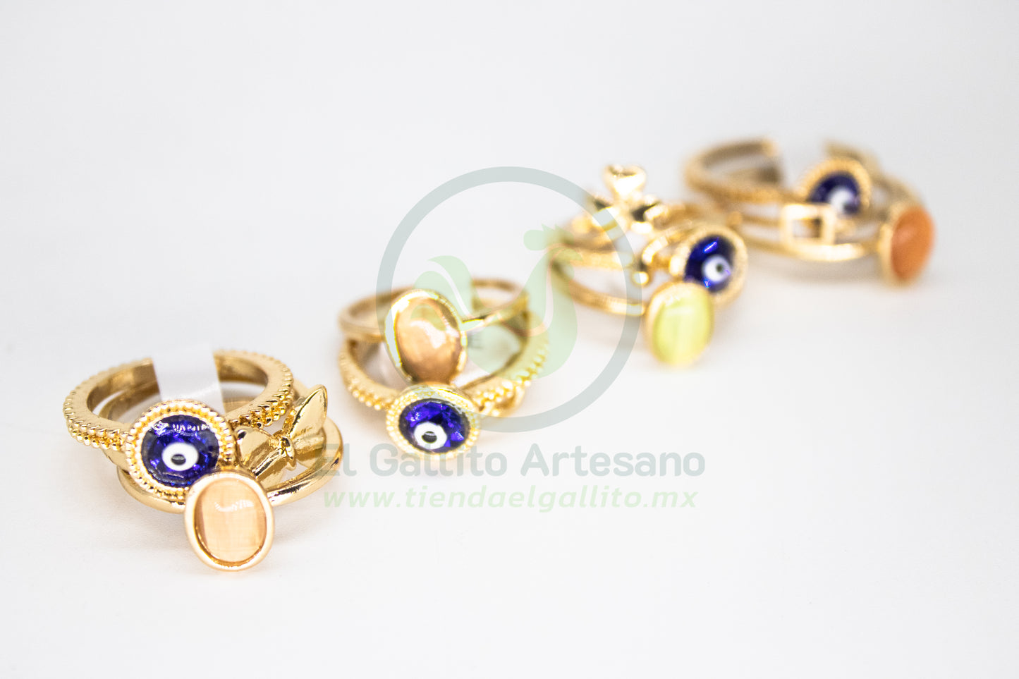 Anillo Acero MD3 | Trio Ojo Turco Piedra VM