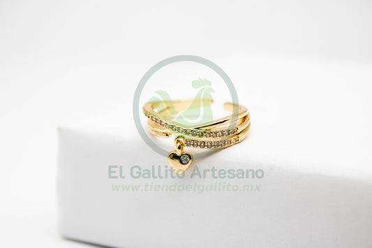 Anillo VIVI 40 | Cristal Corazón Colgante