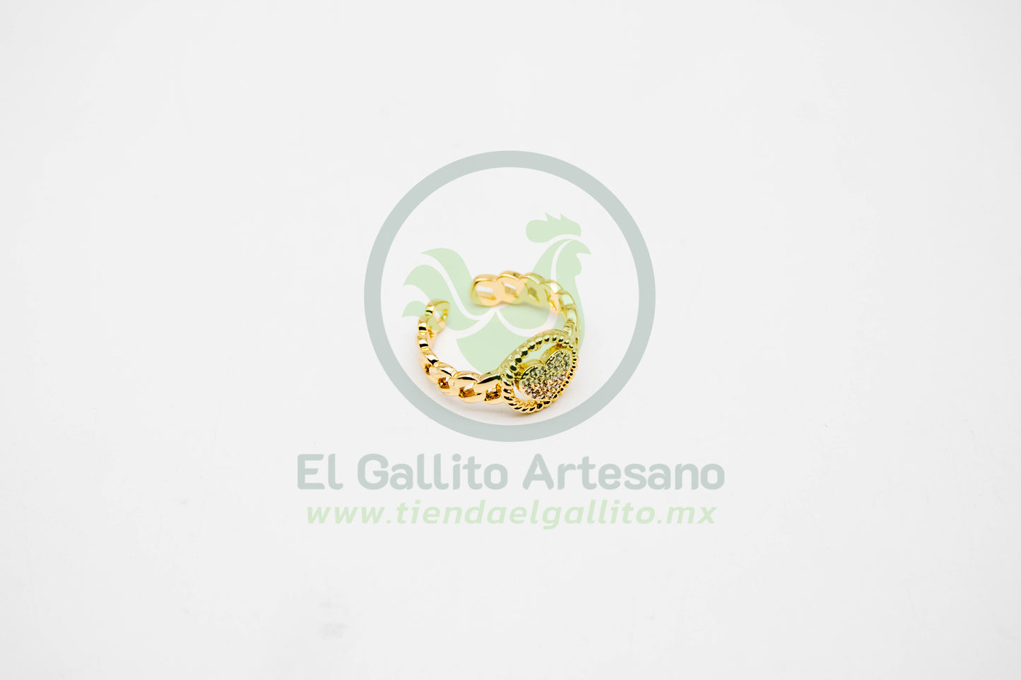 Anillo VIVI 43 | Corazón Cristales Cadena