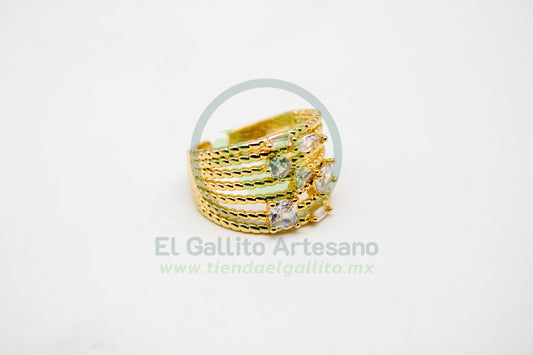 Anillo VIVI 52 | 7 Filas Cristales Ajustable