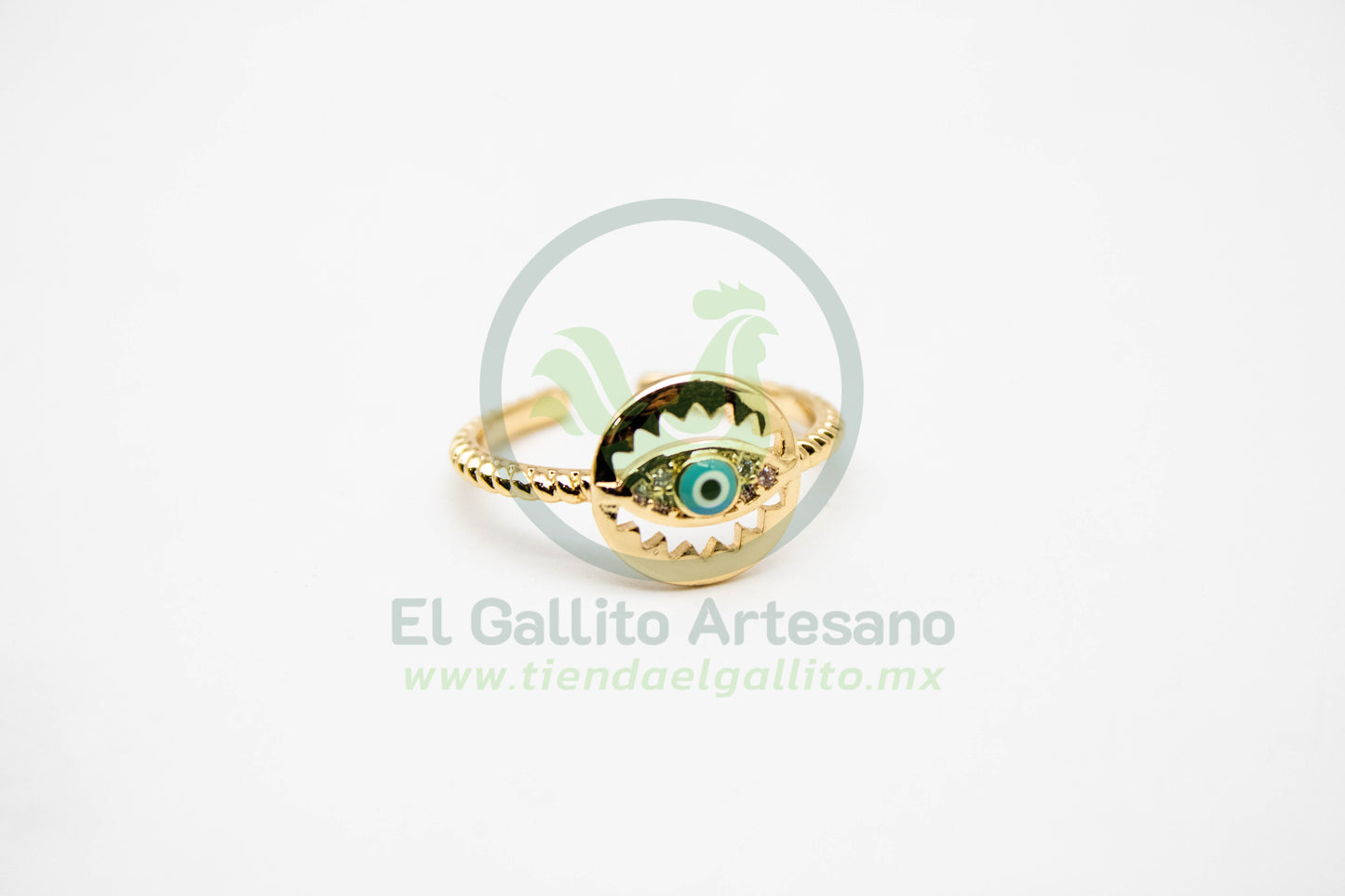 Anillo VIVI 57 | Espiral Ojito Turq Ajustable