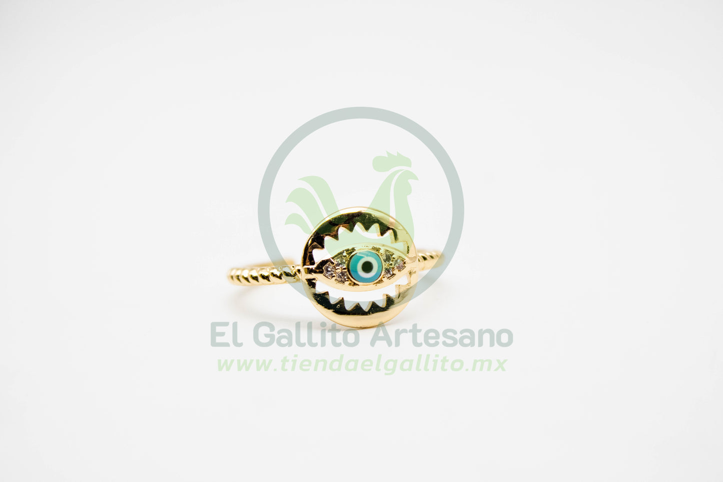 Anillo VIVI 57 | Espiral Ojito Turq Ajustable