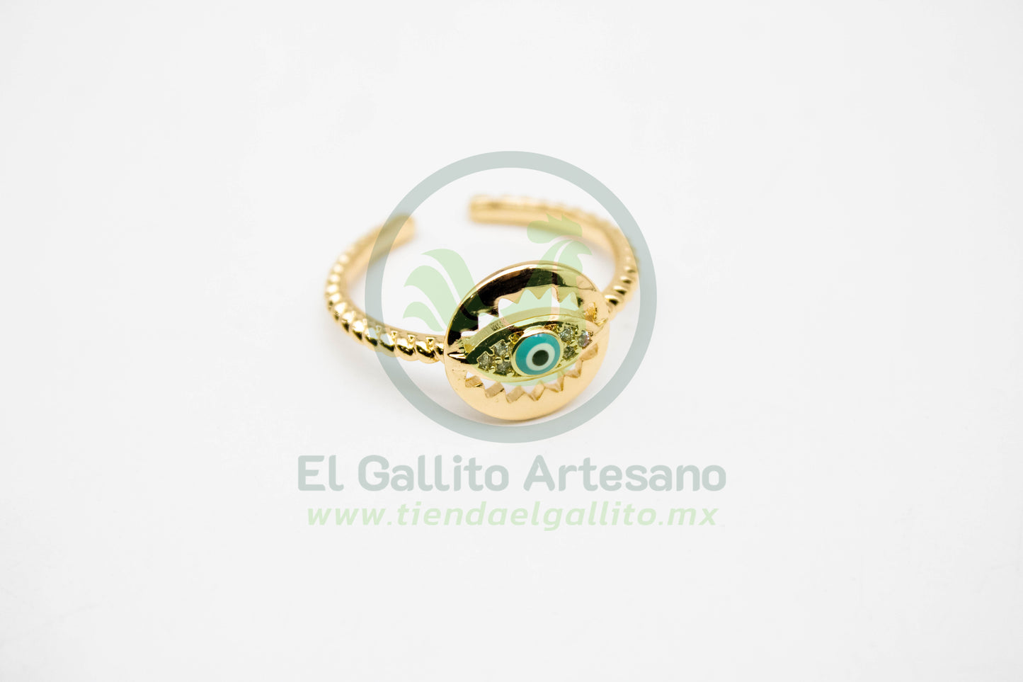 Anillo VIVI 57 | Espiral Ojito Turq Ajustable