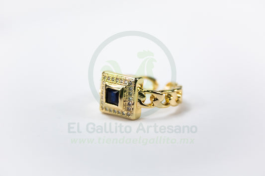 Anillo Vivi Ym-37 | Cadena Cuadro C/ Gema