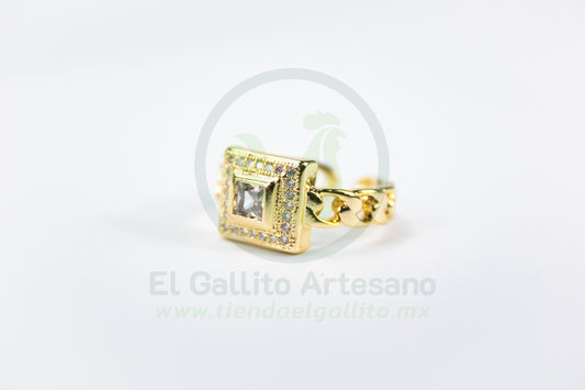 Anillo Vivi Ym-38 | Cadena Cuadro c/ Gema