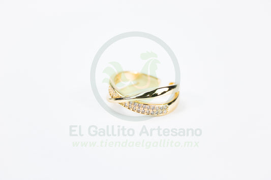 Anillo Vivi Zm-58 | Cruzado con Cristales