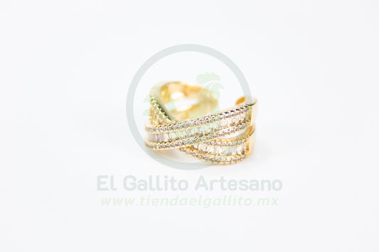 Anillo Vivi Zm-63 | Lineas Barras de Cristal