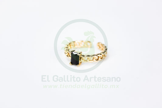 Anillo Vivi Zm-74 | Cadena Gema G Negra