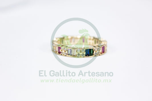 Anillo Vivi Zm-75 | Barras Cristales Multicolor