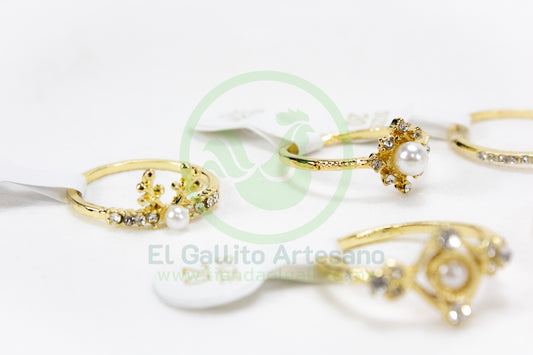Anillo Acero MD1 | Dorado Perla 4mm