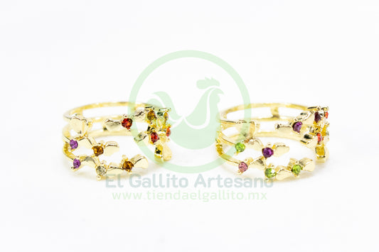 Anillo Acero MD2 | Cristal Colores Ajustable