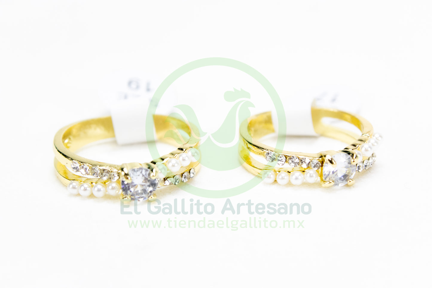 Anillo Acero MD2 | Perla Cristal Cuadrado
