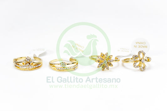 Anillo Acero MD6 | Cristal Princesa Dor.
