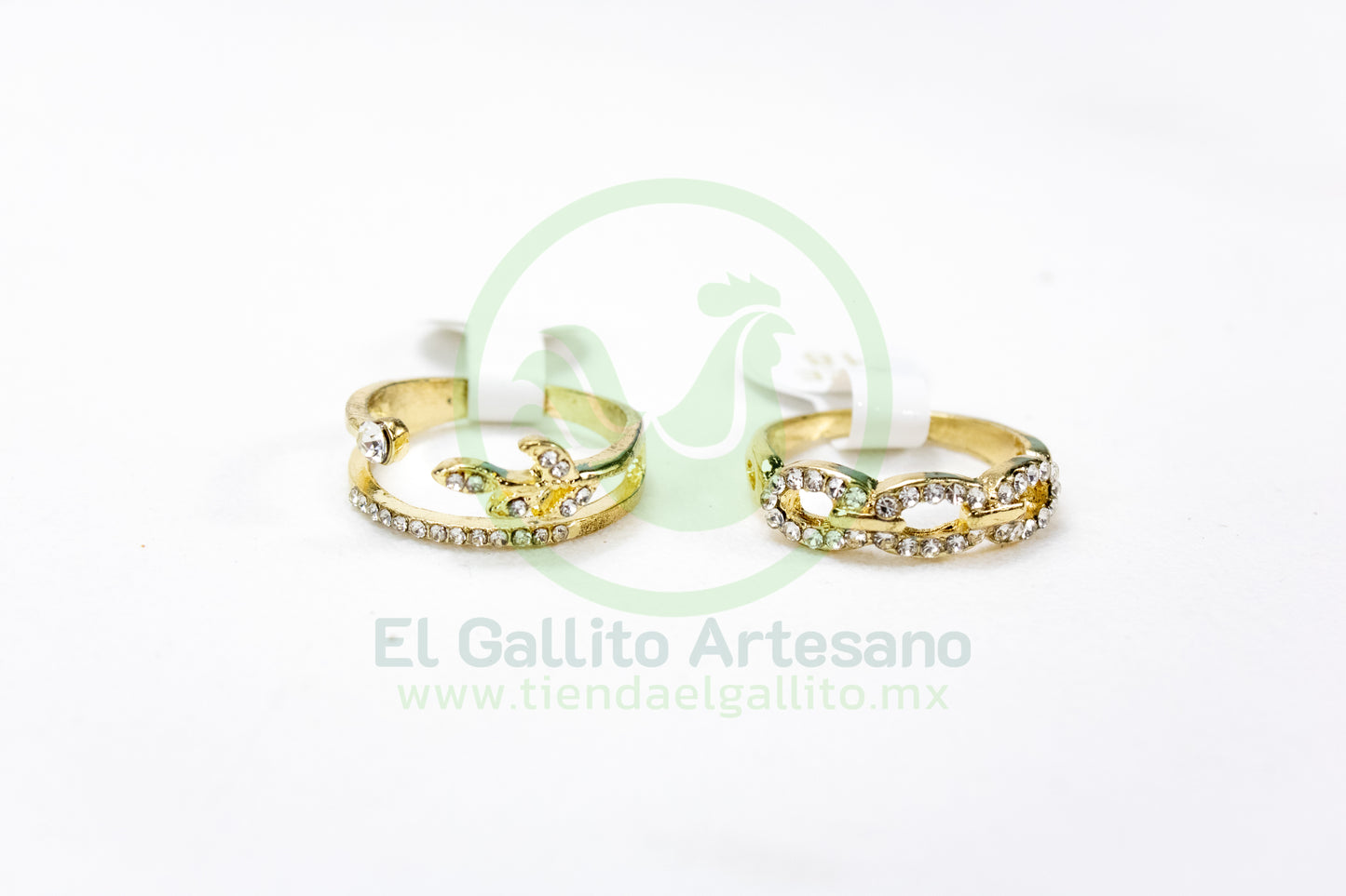 Anillo Acero MD6 | Cristal Princesa Dor.