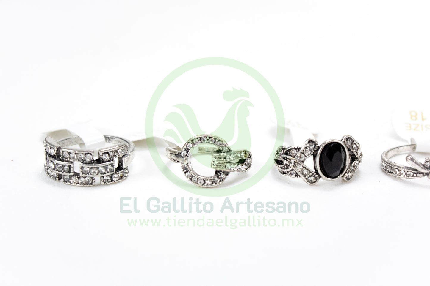 Anillo Acero MD6 | Cristales Plateado