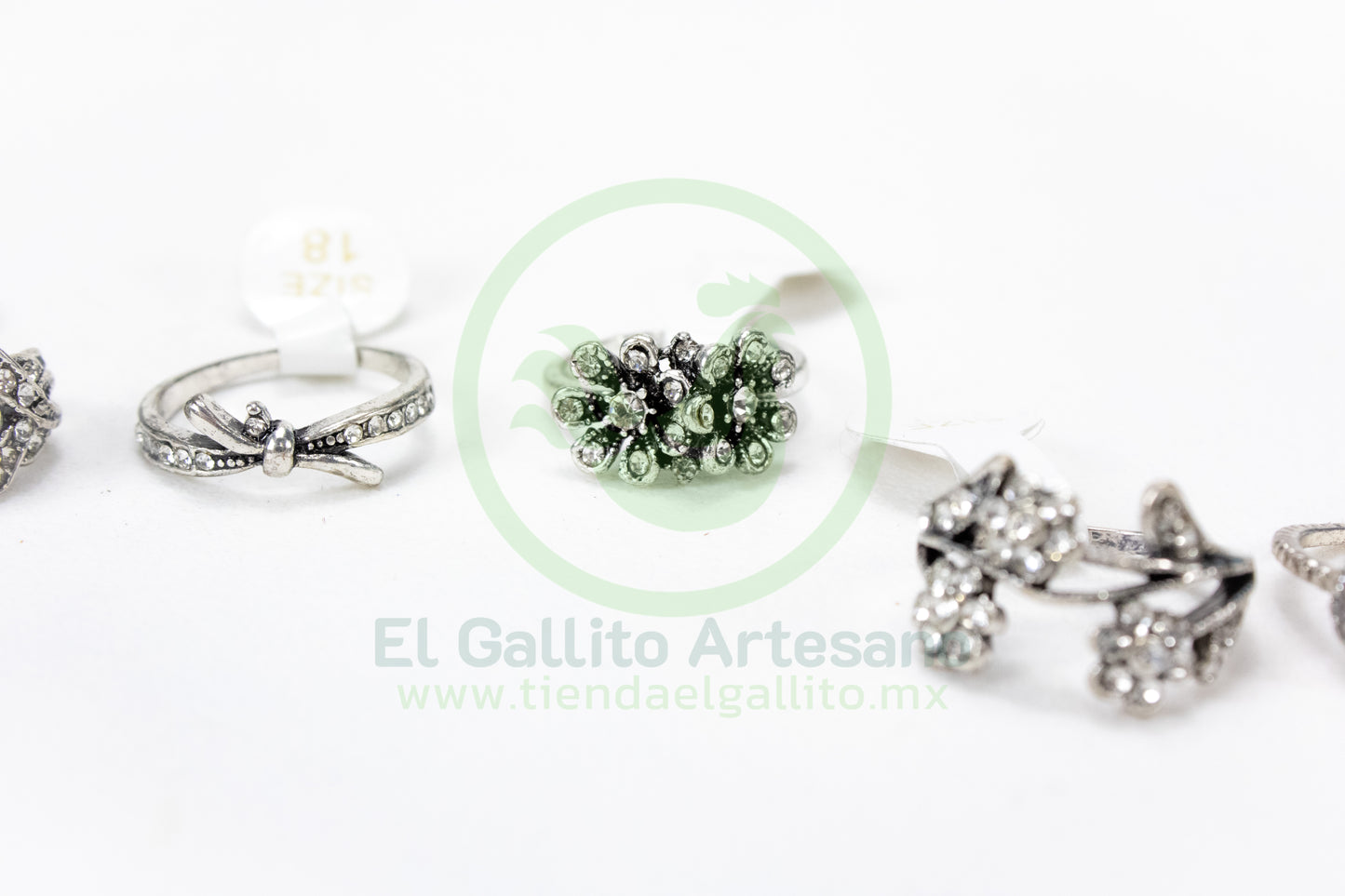 Anillo Acero MD6 | Cristales Plateado
