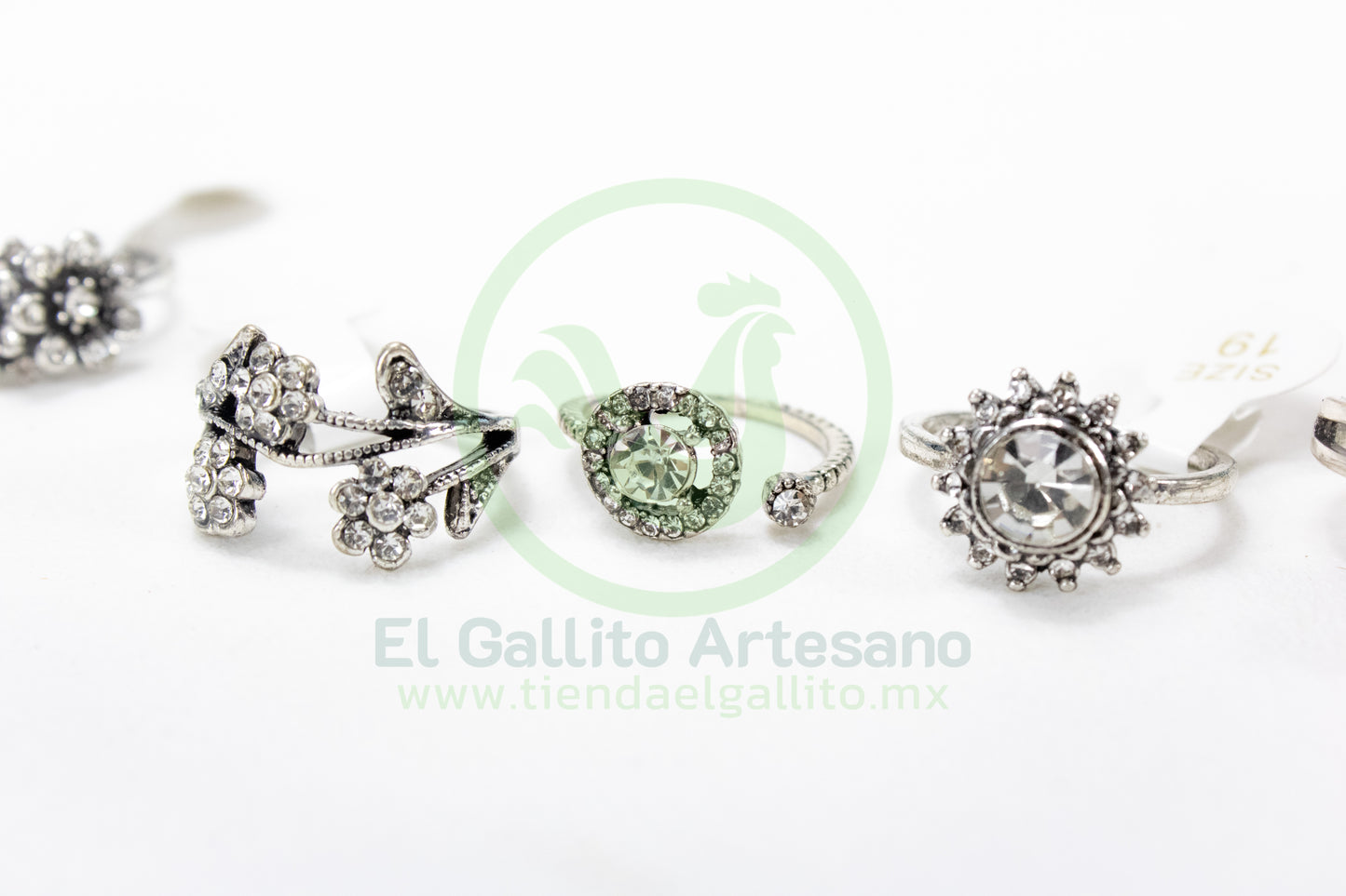 Anillo Acero MD6 | Cristales Plateado