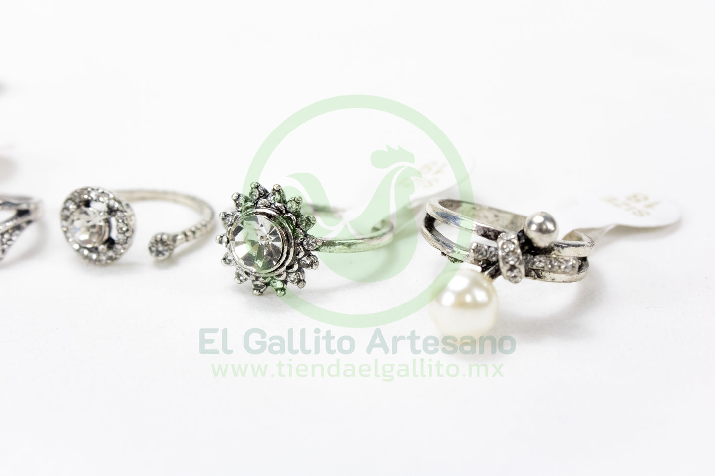 Anillo Acero MD6 | Cristales Plateado