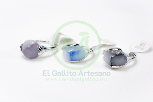 Anillo Acero MD6 | Gema Color Pastel